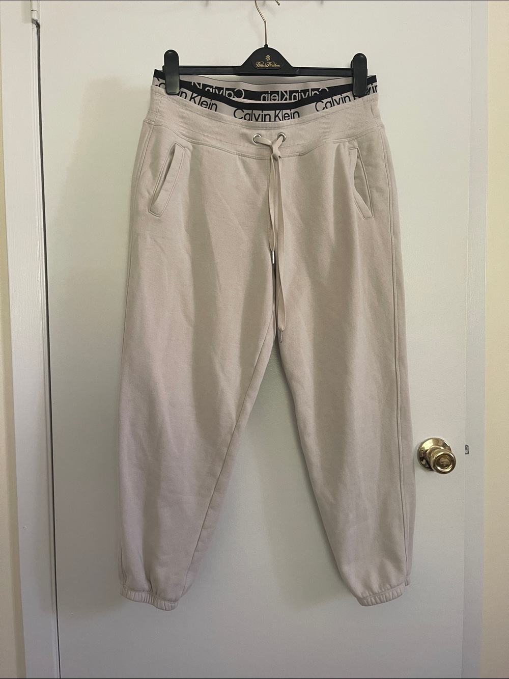 Calvin Klein Light Cream Drawstring Joggers